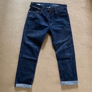 Gap Selvedge Jeans Mens 29x30 Blue Resin Rinse Straight Leg Button Fly Ringspun
